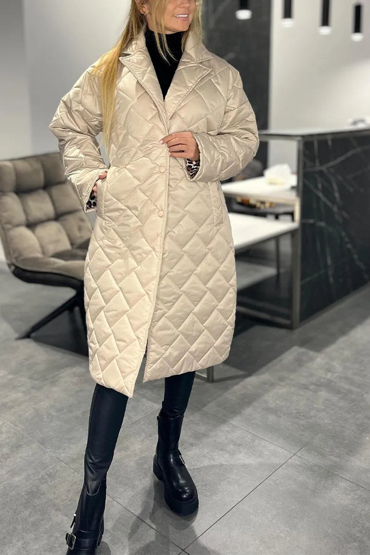 VALENTINA | Abrigo acolchado reversible de leopardo