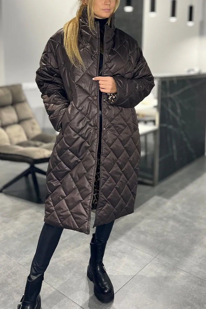 VALENTINA | Abrigo acolchado reversible de leopardo